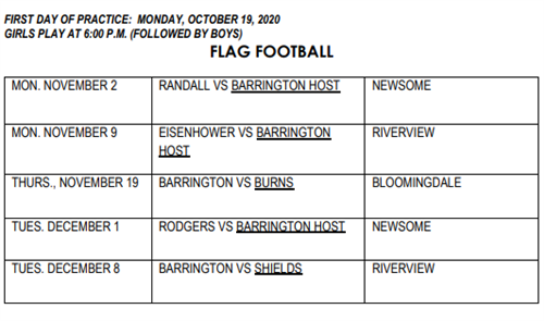 Flag Football Schedule 